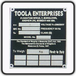 Aluminium Anodised Etched Name Plates/Lables